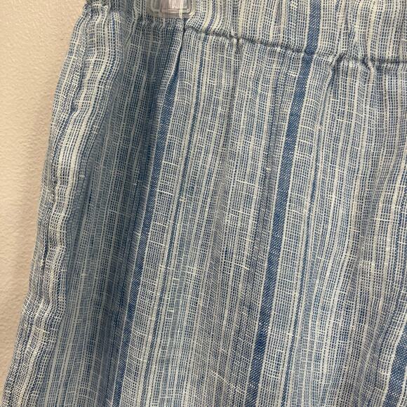 Sigrid Olsen 100% Linen Striped Tassel Pants Large Coastal Resort Beach Boho Fit - Picture 6 of 8